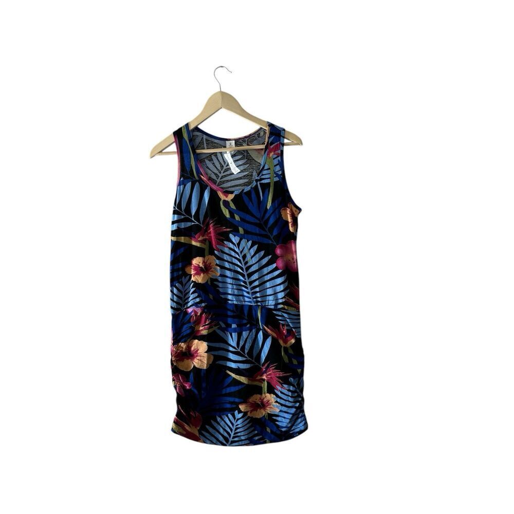 NEW Satva Large Organic Cotton Modal Dress Sleeveless Tropical Floral Womens